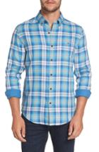 Men's Vineyard Vines East Marsh Plaid Tucker Slim Fit Sport Shirt - Blue
