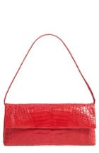 Nancy Gonzalez Gotham Genuine Crocodile Clutch - Red