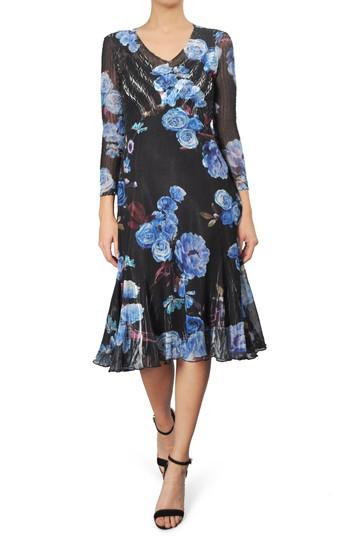 Women's Komarov Print Chiffon A-line Dress - Blue