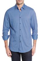 Men's Stone Rose Slim Fit Geo Knit Sport Shirt (s) - Blue