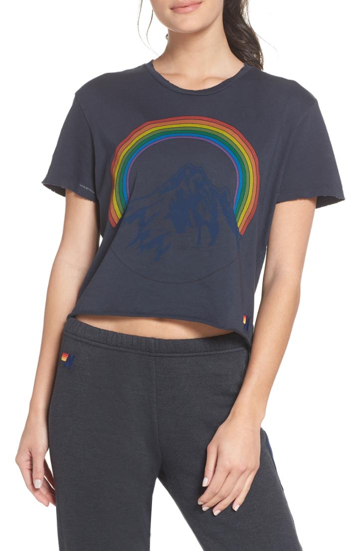 Women's Aviator Nation Mountain Rainbow Tee