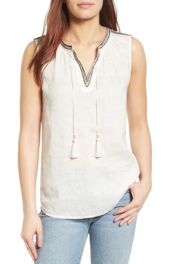 Women's Nic+zoe Embroidered Linen Tank