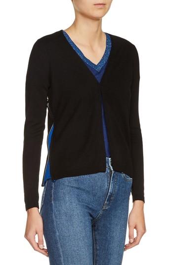 Women's Maje Side Zip Cardigan - Black