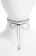 Women's Seoul Little Maive Tiny Double Diamond Bow Tie Choker