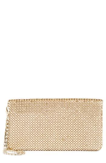 Glint Crystal Mesh Foldover Clutch -