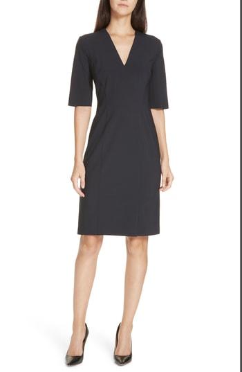Women's Boss Daleno Stretch Wool Sheath Dress R - Blue
