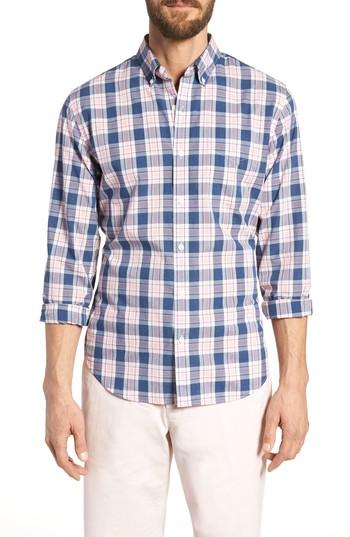 Men's Bonobos Summerweight Slim Fit Plaid Sport Shirt, Size R - Pink