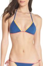 Women's J.crew Playa Miami Triangle Bikini Top, Size - Blue