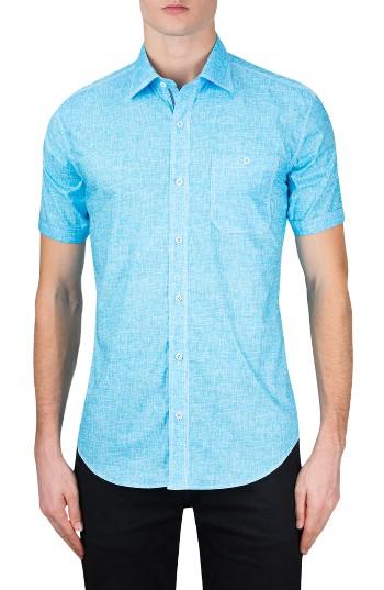 Men's Bugatchi Classic Fit Solid Sport Shirt - Blue