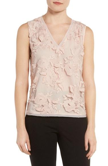 Women's T Tahari Harla Embroidered Shell