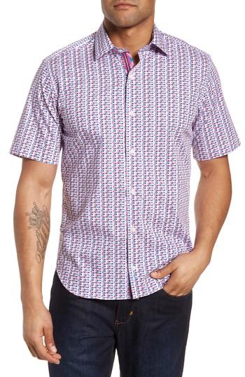 Men's Tailorbyrd Slater Regular Fit Print Sport Shirt - Pink