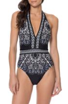 Women's Red Carter One-piece Swimsuit - Black