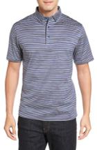 Men's Bugatchi Stripe Jersey Polo - Grey