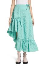 Women's Marques'almeida Long Asymmetrical Frill Skirt Us / 6 Uk - Blue/green