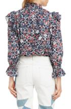 Women's Isabel Marant Etoile Tedy Floral Print Linen Blouse