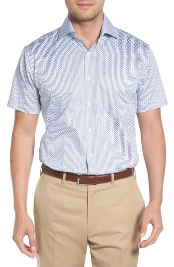 Men's Peter Millar Foxholes Fit Sport Shirt, Size Small - White