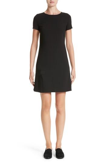 Women's Armani Collezioni Crepe Pleated Hem Dress - Black