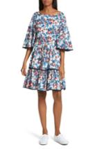 Women's Milly Hibiscus Print Fit & Flare Dress - Blue