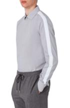 Men's Topman Slim Fit Contrast Stripe Woven Shirt - Grey