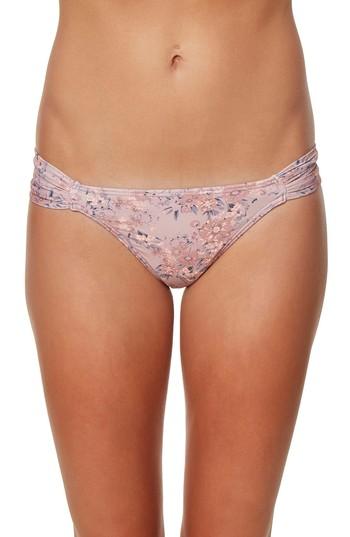 Women's O'neill Calvin Floral Tab Side Bikini Bottoms - Ivory