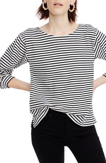 Women's J.crew Stripe Tie Back Top, Size - Ivory