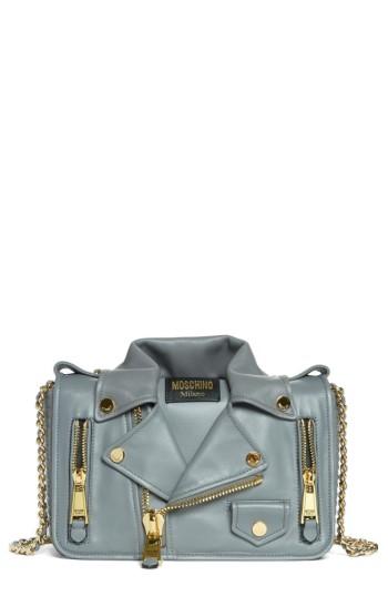Moschino 'biker Jacket' Shoulder Bag - Grey