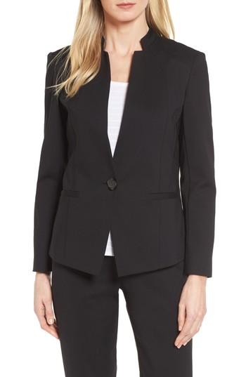 Women's Ming Wang Mandarin Collar Blazer - Black