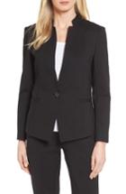 Women's Ming Wang Mandarin Collar Blazer - Black