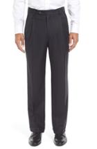Men's Berle Pleated Solid Wool Trousers X 30 - Blue