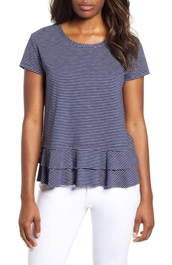 Women's Caslon Tiered Short Sleeve Tee - Blue