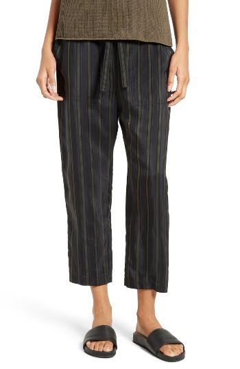 Women's Vince Regiment Stripe Tie Waist Crop Pants