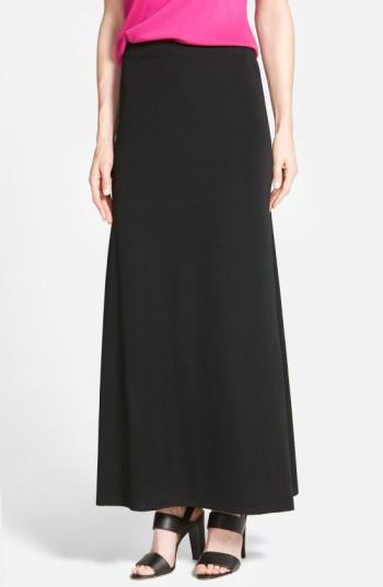 Women's Ming Wang A-line Knit Maxi Skirt - Black