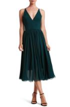 Women's Dress The Population Alicia Mixed Media Midi Dress, Size - Green