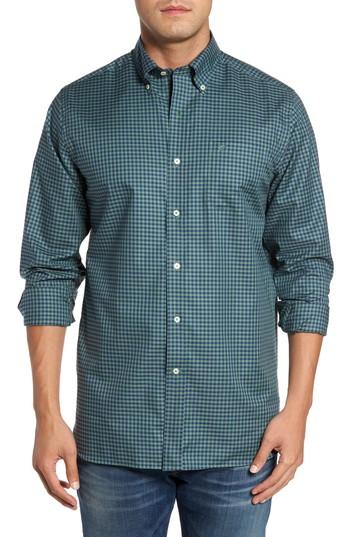 Men's Southern Tide Ridgeland Classic Fit Plaid Sport Shirt, Size - Green