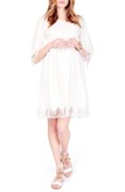 Women's Ingrid & Isabel Lace Trim Maternity Dress - Ivory