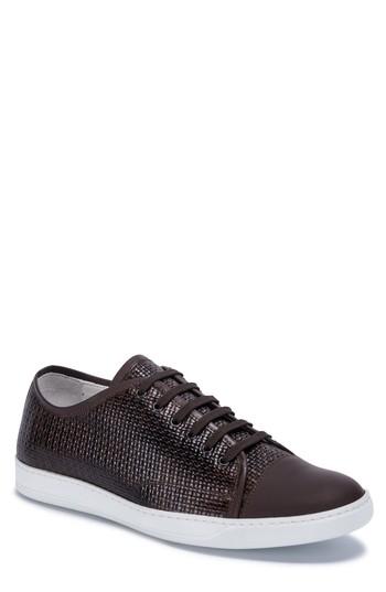 Men's Bugatchi Cinque Terre Woven Cap Toe Sneaker M - Brown