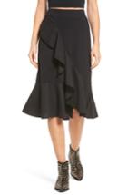 Women's Bp. Ruffle Hem Skirt, Size - Black