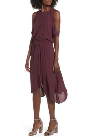 Women's Leith Cold Shoulder Midi Dress - Burgundy