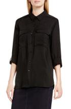 Women's Two By Vince Camuto Hammered Satin Utility Shirt - Black