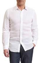 Men's Robert Graham Delave Regular Fit Linen Sport Shirt - White