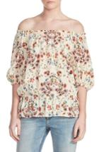 Women's Maje Lucky Floral Silk Top - Ivory