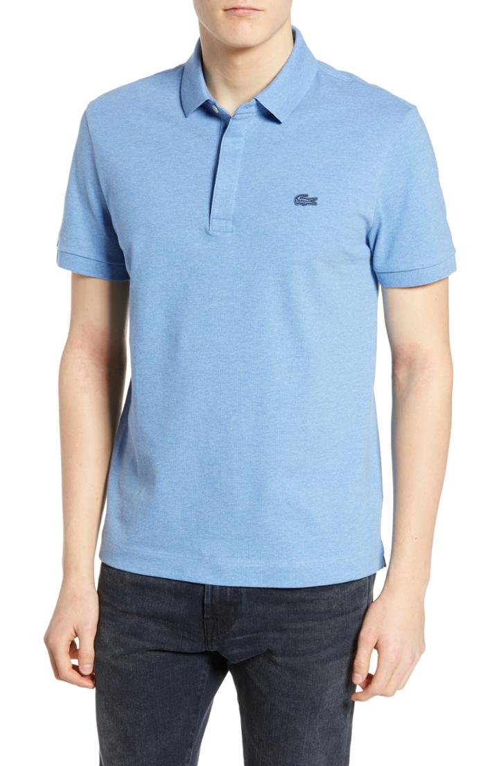Men's Lacoste Paris Fit Stretch Polo, Size 3(s) - Blue