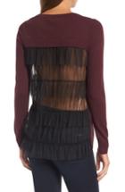 Women's Chelsea28 Tulle Back Sweater, Size - Burgundy