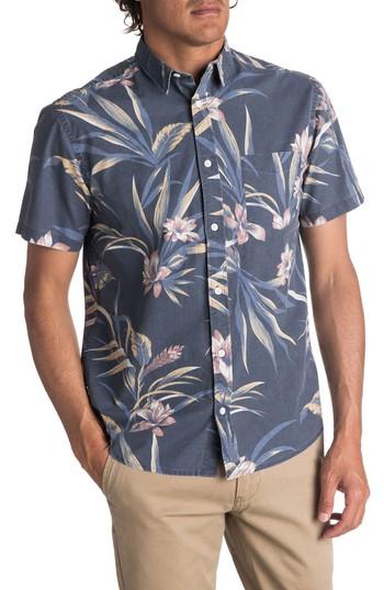 Men's Quiksilver Longa Locka Print Woven Shirt, Size - Blue