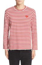 Men's Comme Des Garcons Play Stripe Long Sleeve T-shirt
