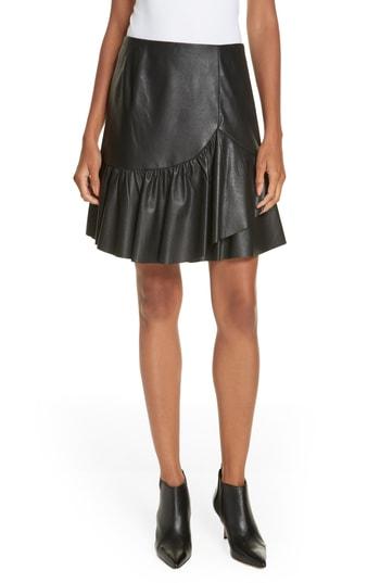 Women's Rebecca Taylor Faux Leather Skirt - Black