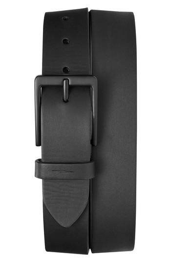 Men's Shinola Lightning Bolt Keeper Leather Belt - Black