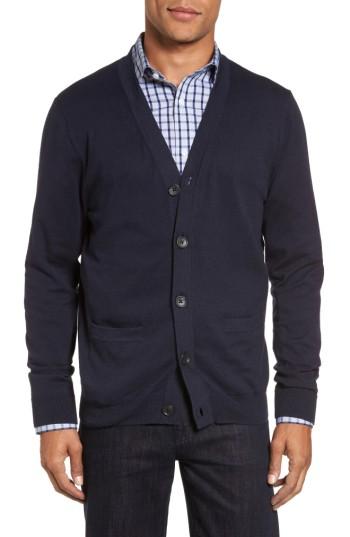 Men's Nordstrom Men's Shop V-neck Cardigan - Blue