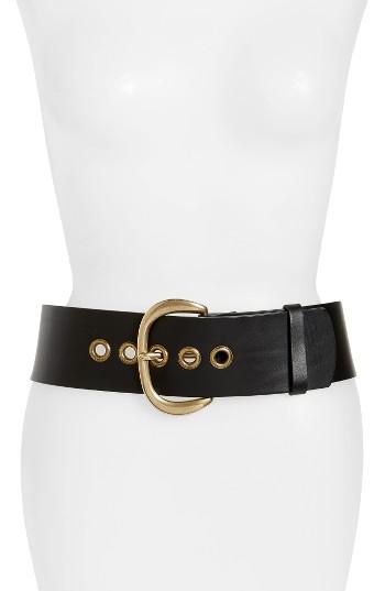 Women's Frye Wide Leather Belt - Black