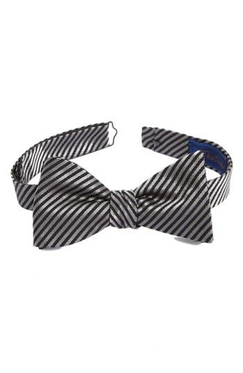Men's David Donahue Stripe Silk Bow Tie